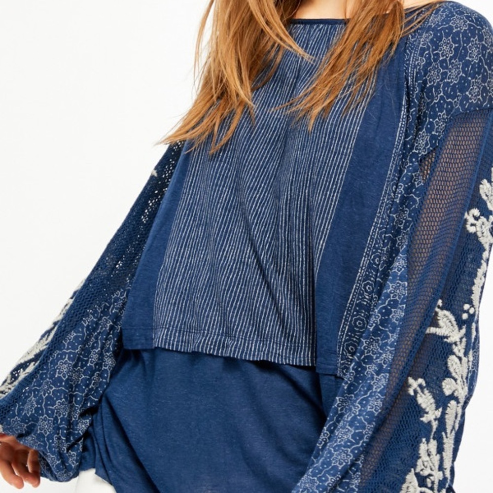 Indigo Dreams Free People beautiful oversized tunic M